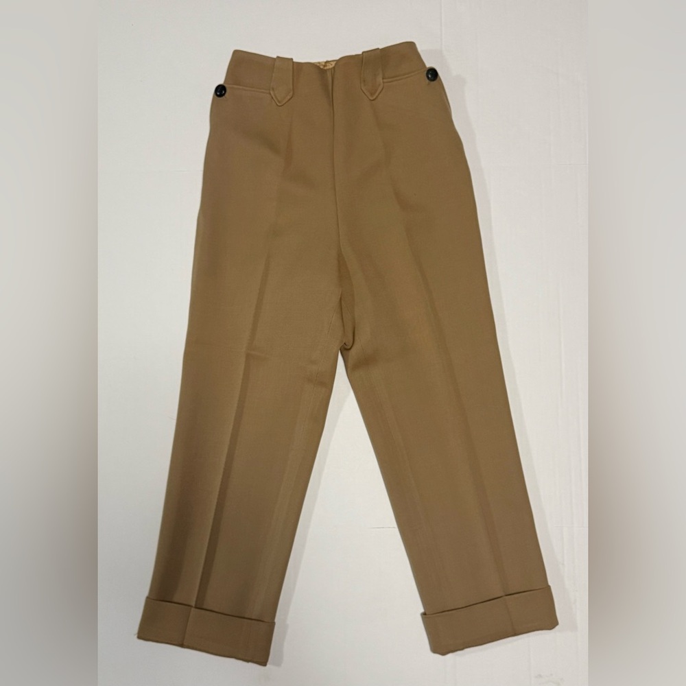 True Vintage 50s 60s H Bar C Pants Tan Side‎ Zip High Rise (0124) A3